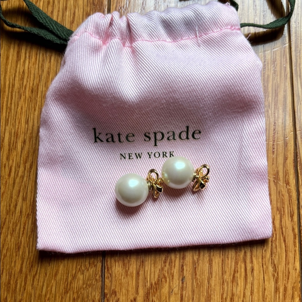 Kate Spade Gold and Pearl Stud Earrings